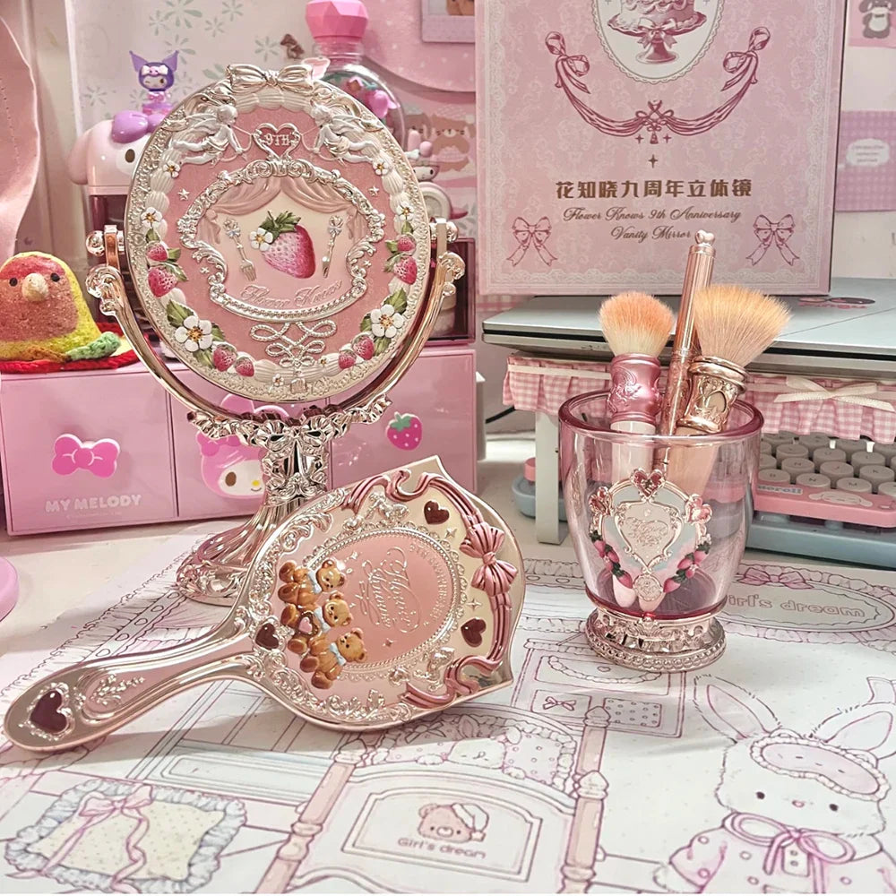 Flower Knows 9th Anniversary Limited Edition Luxury Vanity Mirror with Paddle Hair Brush