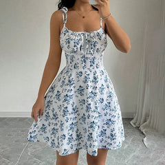 Floral Spaghetti Strap Beach Short Dress,Dresses,Clothing,Clothes,Sundress,in Dress