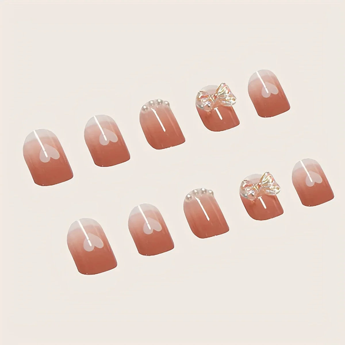24pcs Ice Transparent Press On Nails, Fake Nails With 3D Butterfly