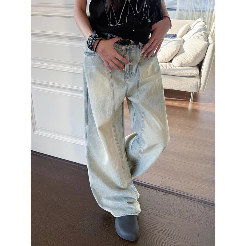 Light Blue Y2k Baggy Jeans Harajuku Japanese Denim Trousers Vintage 90s Jean Pants Trashy Clothes