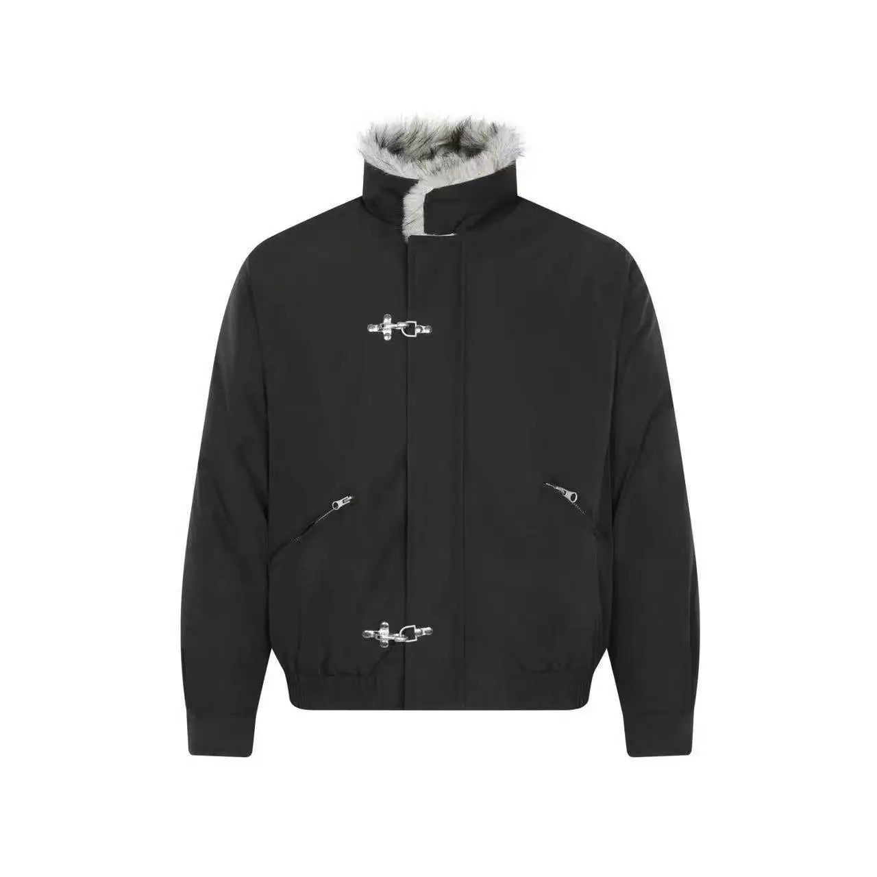American Aircraft Button Pocket Zipper Stand-Up Collar Parka