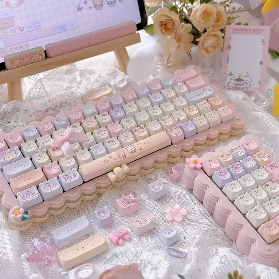 Cat Keycaps Cute Keycap Set of Keys PBT Key Cap Gift EAO Sublimation Mechanical Keyboard Cap 2.25 U 2.75U