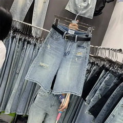 High Waist Loose Fit Denim Shorts