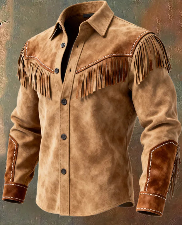 Fur Fringed Jacket Coat Vintage Ethnic Trendy Button Open Lining Streetwear Coat