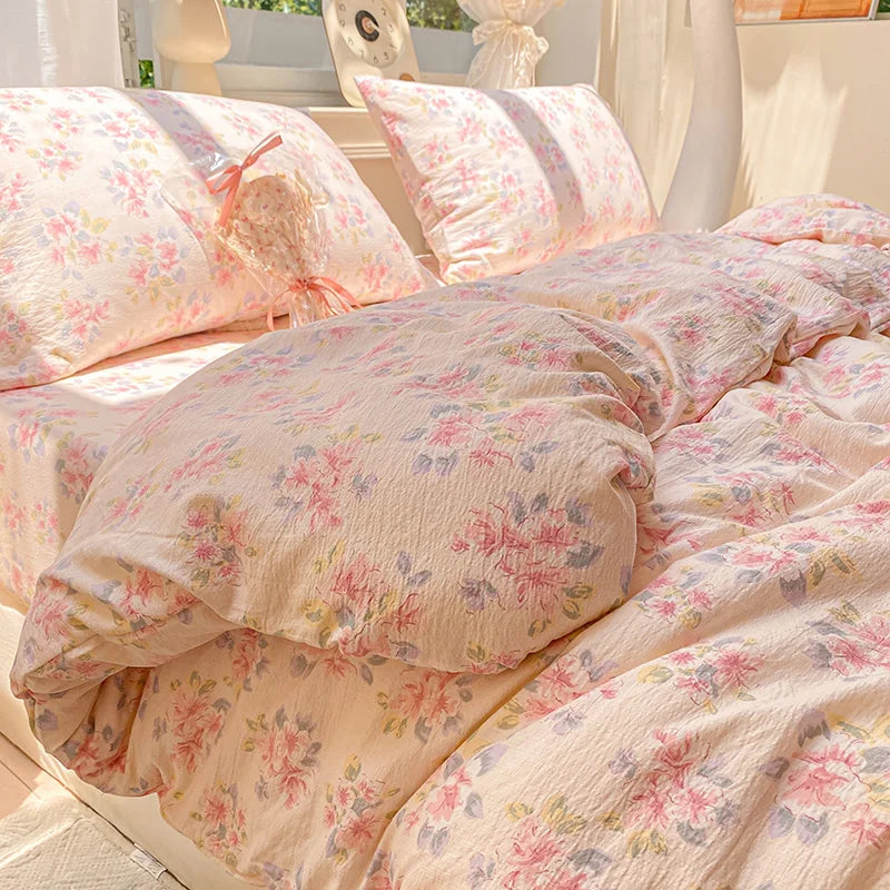 Floral Style Duvet Cover Breathable Quilts Cover Single/Double/Queen Size Comforter Cover Home Bedding (Pillowcase Need Order)