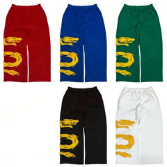 Y2K 2 piece set Anime Character Zipped Hoodie High Street Cosplay Print 5 Colors Daily Wear Trendy wide leg pants streetwear Set