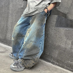 American Tween Girl High Distressed Wide Leg Banana Jeans