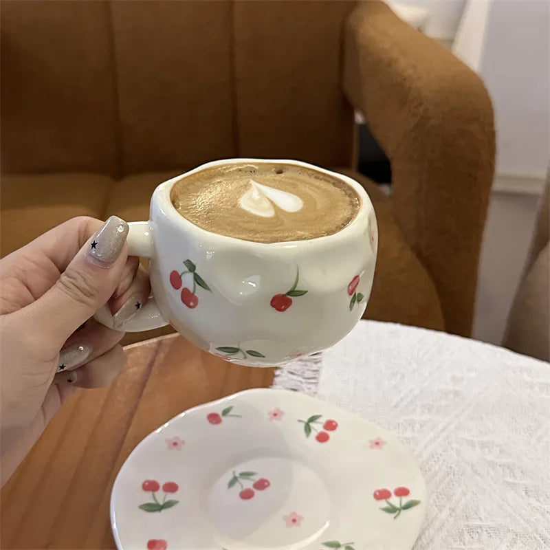 Korean ins style, hand-painted handmade ceramic coffee cups