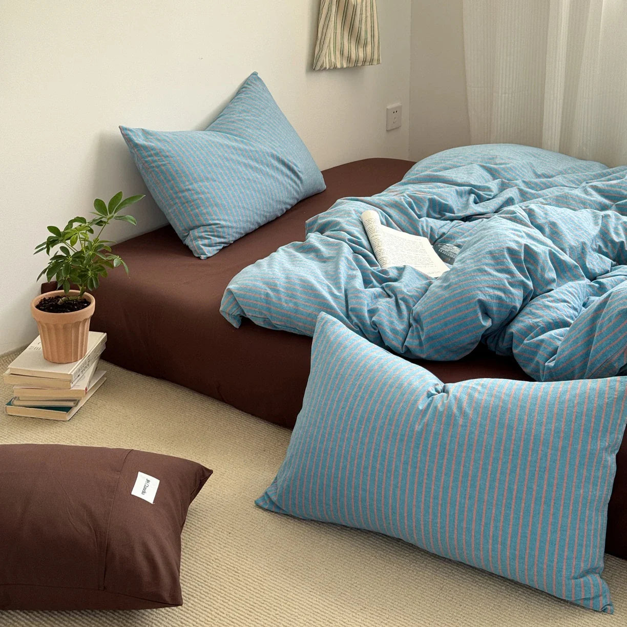 100%Cotton Striped Duvet Cover Set