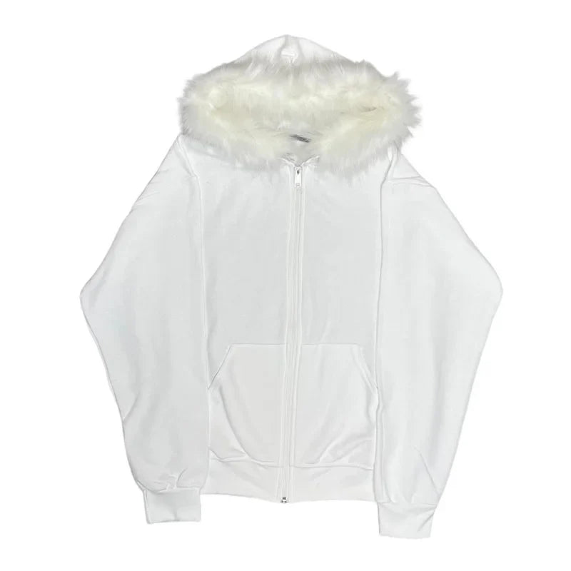 Streetwear Y2K Zip up hoodie Grunge Goth Aesthetics Graphic Print Retro Punk Clothes Oversized Hip Hop Zipper Hoodie sweatshirt
