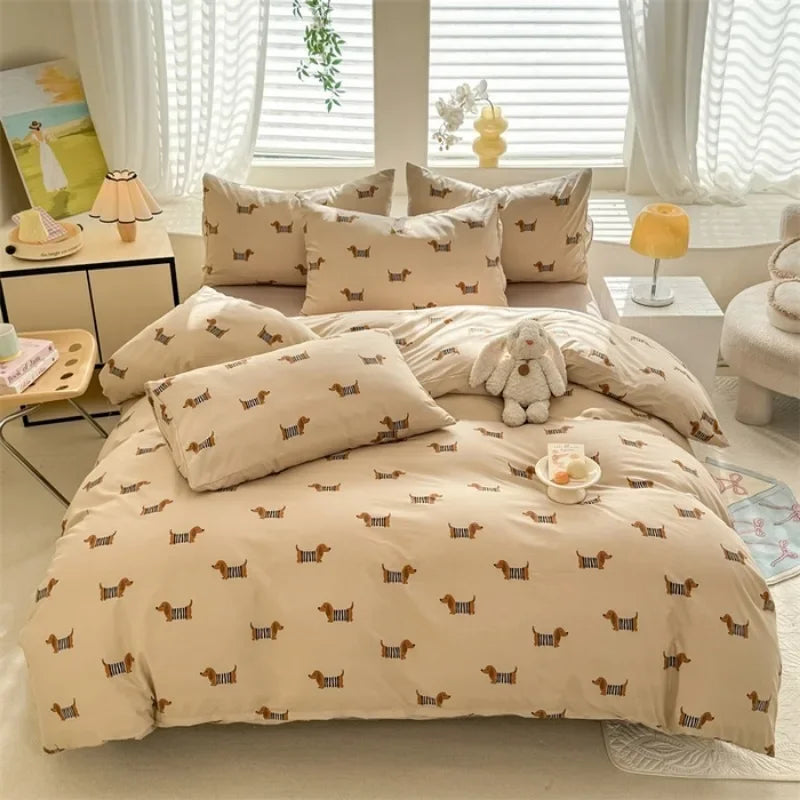 Floral Style Duvet Cover Sets Single/Queen/King Soft Washed Cotton Bed Cover Sets 240x220 Bedding Sets