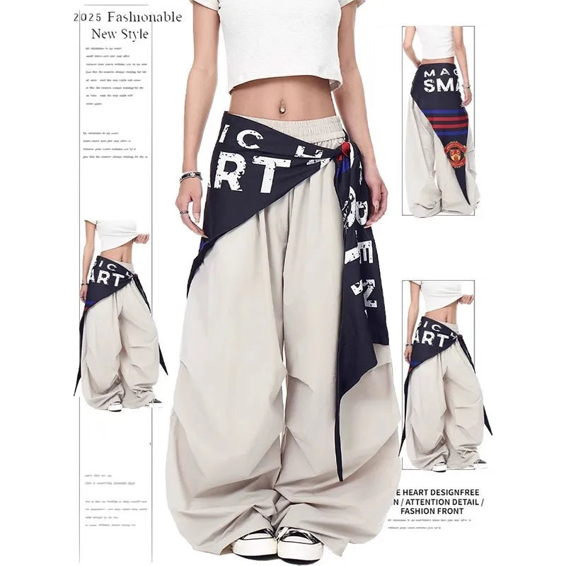 Goblin Core Long Trousers Gyaru Parachute Pants Y2K Japanese Harajuku Baggy Grunge 2000s Abi Hip-pop Cyber Punk