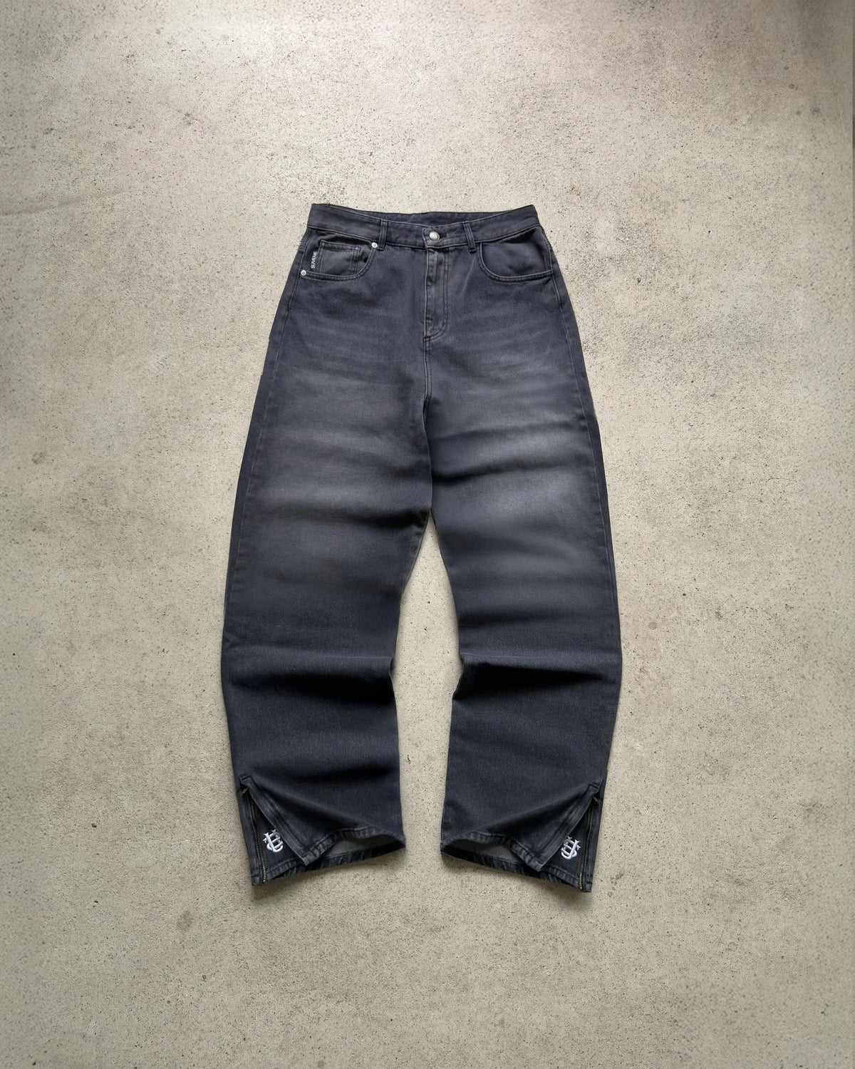 Y2K Retro Gothic Dollar Pattern Embroidered Patchwork Jeans