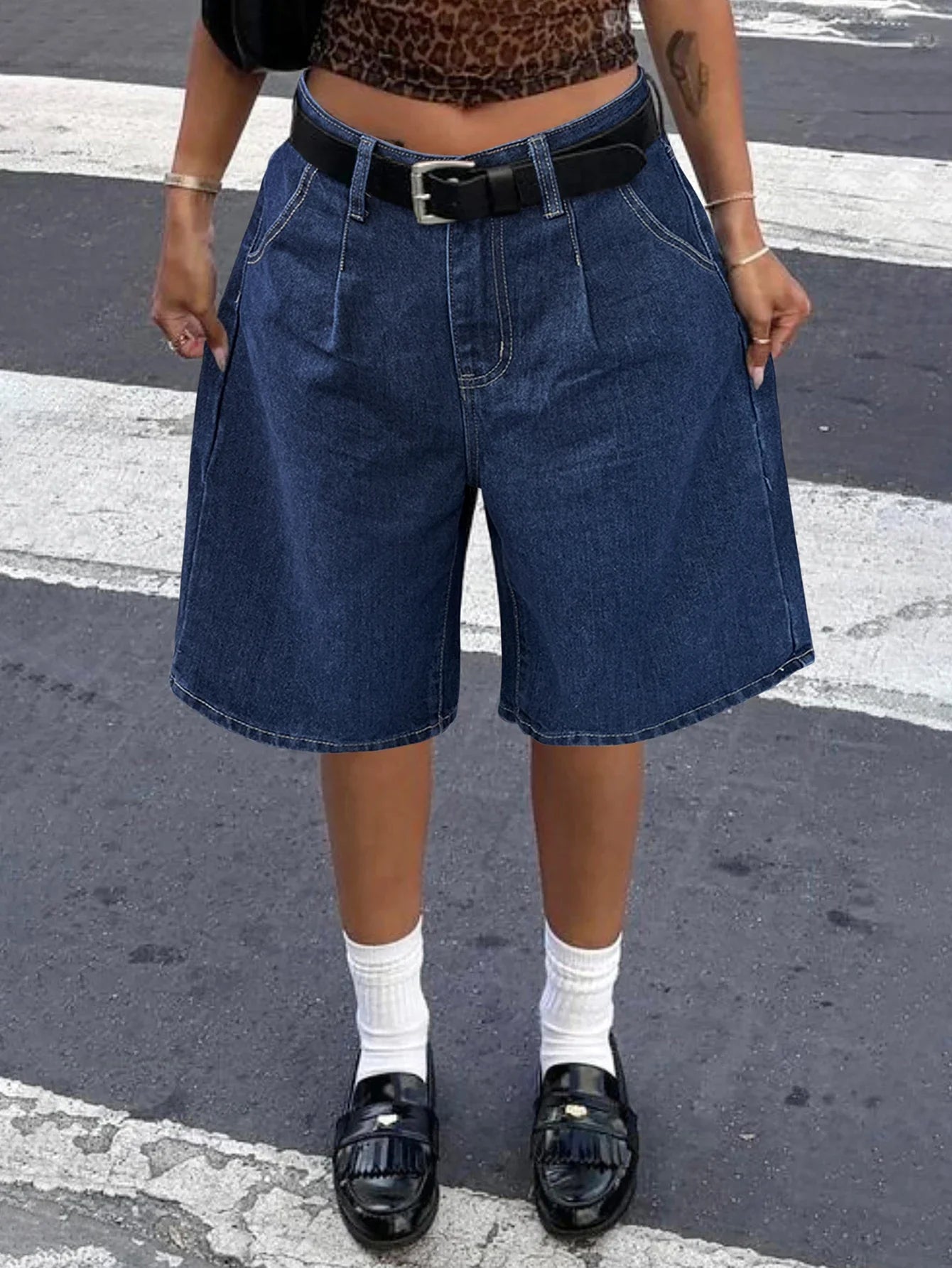 jean shorts, street style, fitted design, denim fabric, mid-rise waist, comfortable