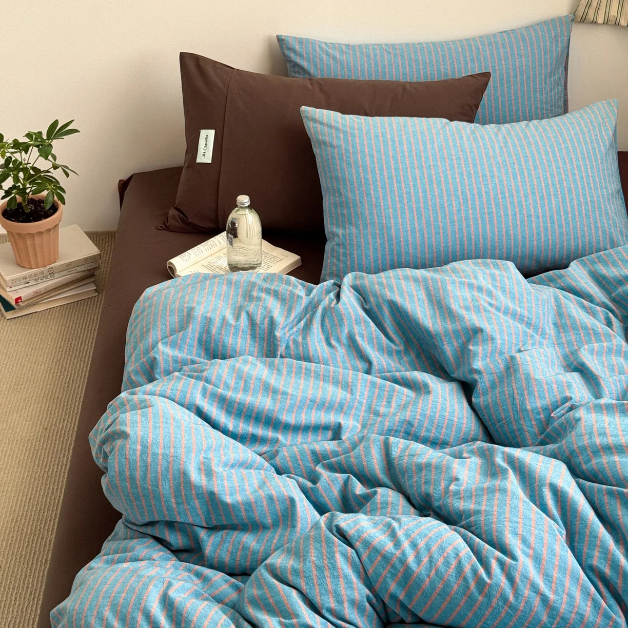 100%Cotton Striped Duvet Cover Set