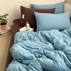100%Cotton Striped Duvet Cover Set