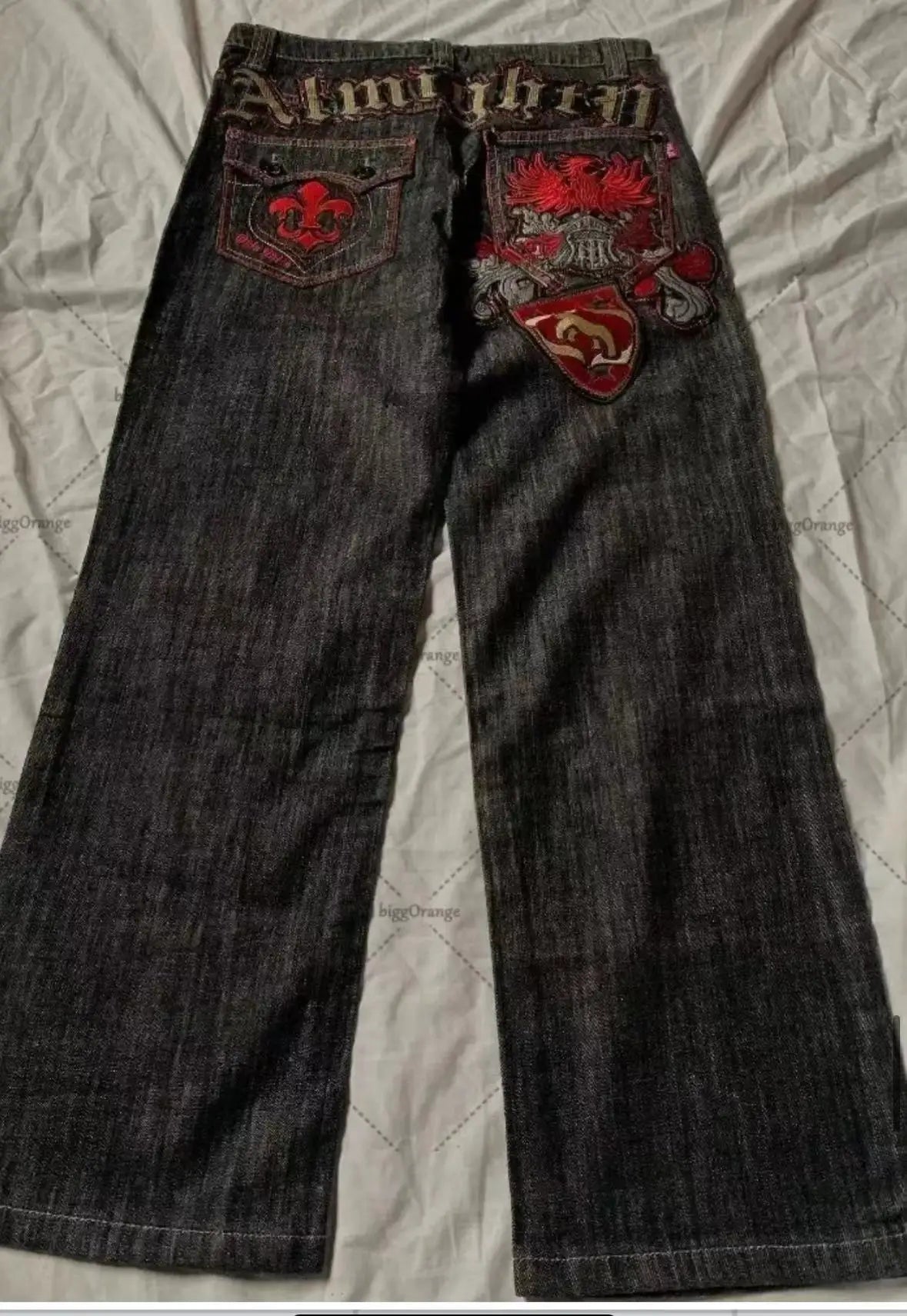 American retro jeans loose casual Y2K high street retro hip-hop clown couple wide leg pants