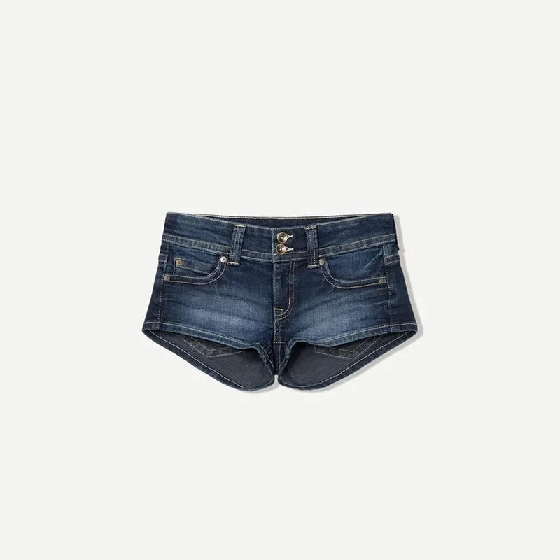 Y2k Zipper Denim Mini Shorts