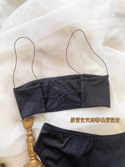 Sheath type thin cotton bra sexy half cup without steel ring  gathered lingerie thin straps invisible Underwear