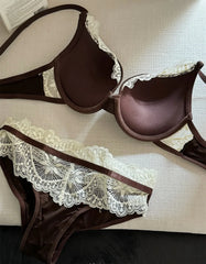 Small breasts gathered lingerie briefs suit women curry thick sponge feeling sexy Underwear