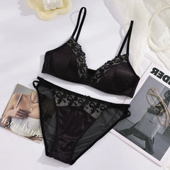 Lace Embroidery Flowers Women Lingerie Set