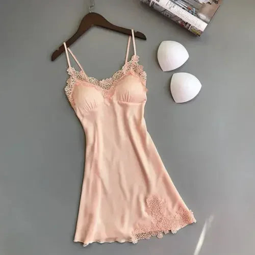 Ice Silk Thin Halter Suspender NightDress