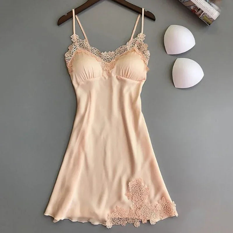 Ice Silk Thin Halter Suspender NightDress