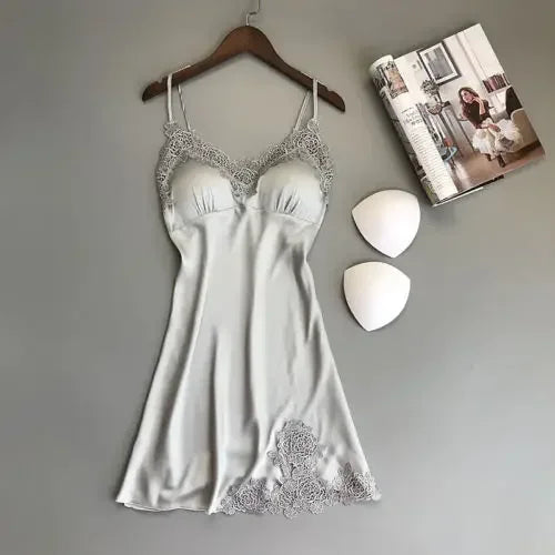 Ice Silk Thin Halter Suspender NightDress