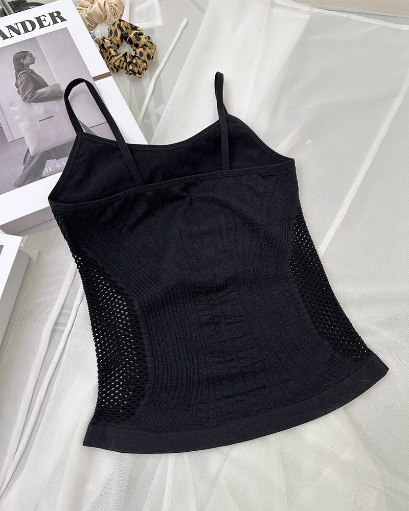 thin black suspenders high elasticity seamless hollowing breathable can be worn outside the bottom thin undershirt inside