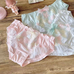 Super-beautiful sunflower lingerie embroidery three-color thin cup college students teenage girls bra Set