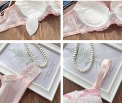 Sweet and cute embroidered thin cup lingerie girl close-up Underwear