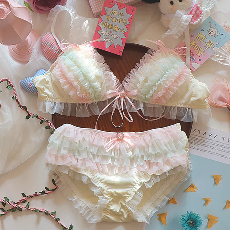 Teen heart ruffle cake layer Underwear