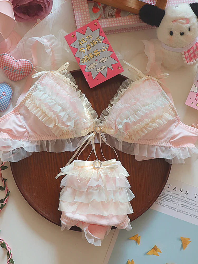 Teen heart ruffle cake layer Underwear