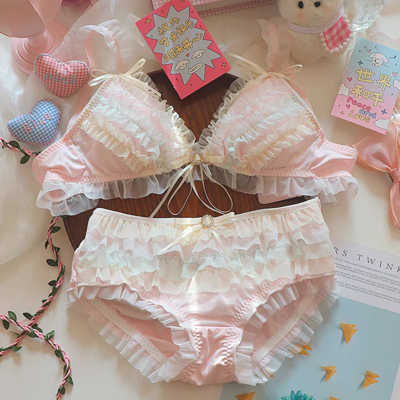 Teen heart ruffle cake layer Underwear