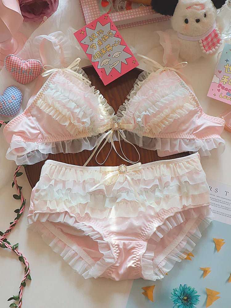 Teen heart ruffle cake layer Underwear