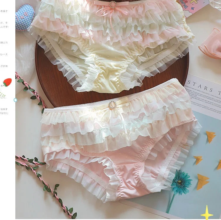 Teen heart ruffle cake layer Underwear