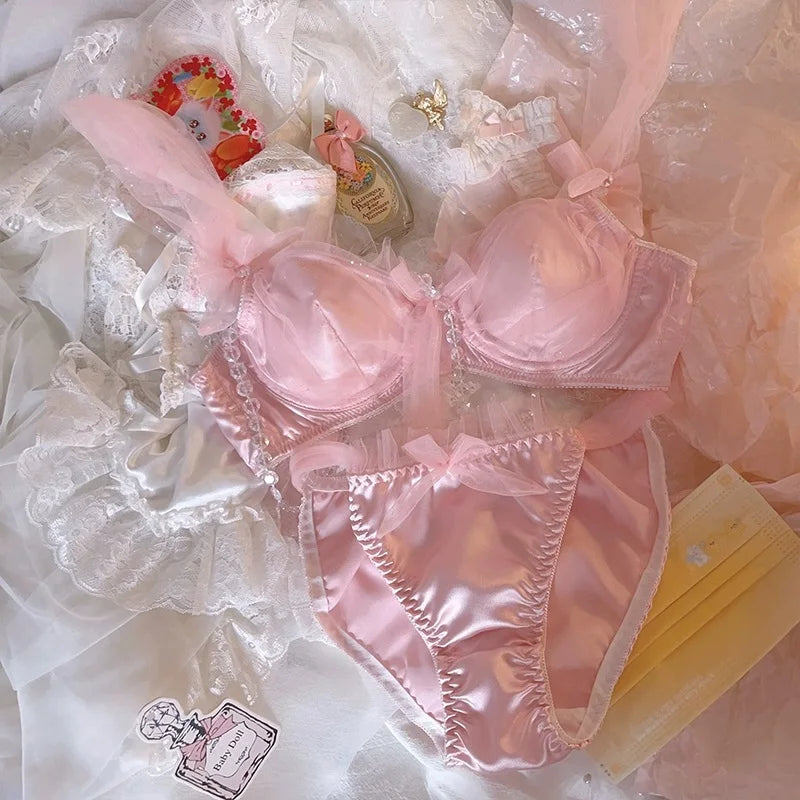 Thin pink lingerie female fairy sweet cute lace sexy Underwear