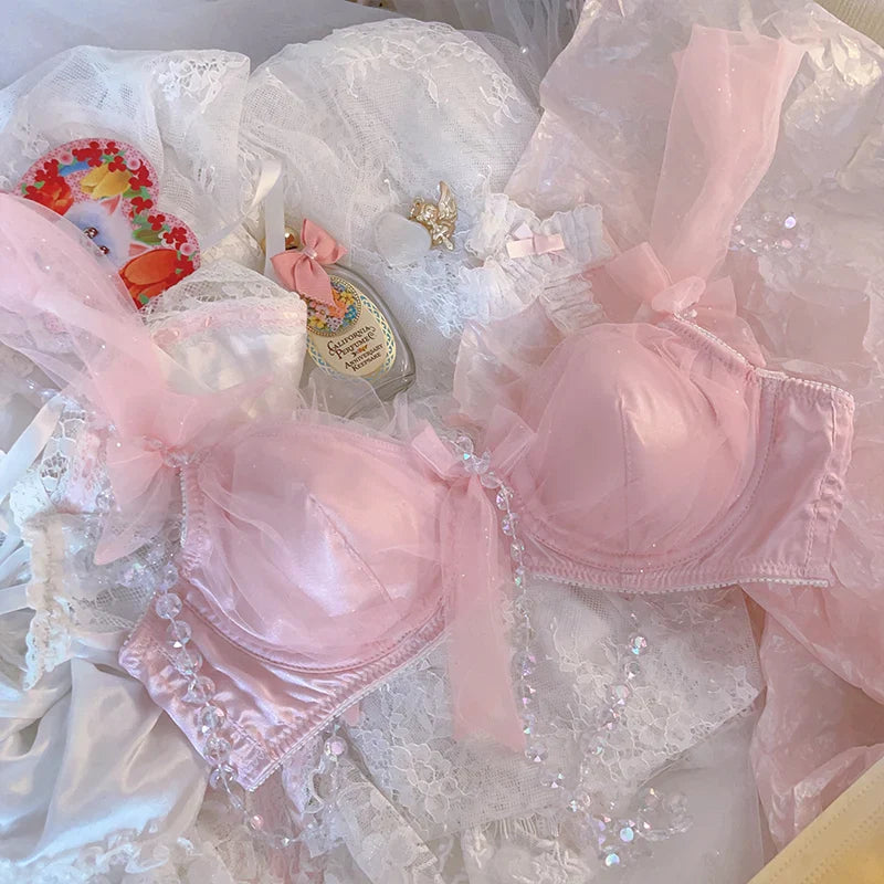 Thin pink lingerie female fairy sweet cute lace sexy Underwear