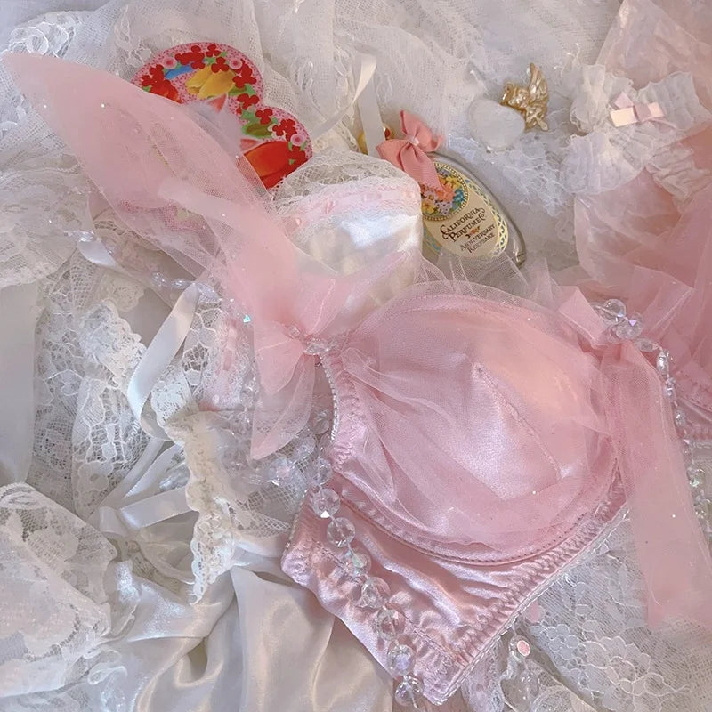 Thin pink lingerie female fairy sweet cute lace sexy Underwear