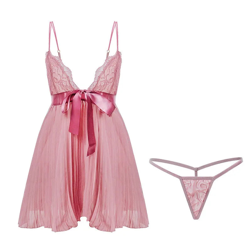This alluring pink shade is so sweet and charming!! The vintage sexy lace camisole NightDress
