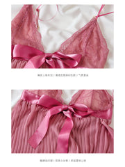 This alluring pink shade is so sweet and charming!! The vintage sexy lace camisole NightDress