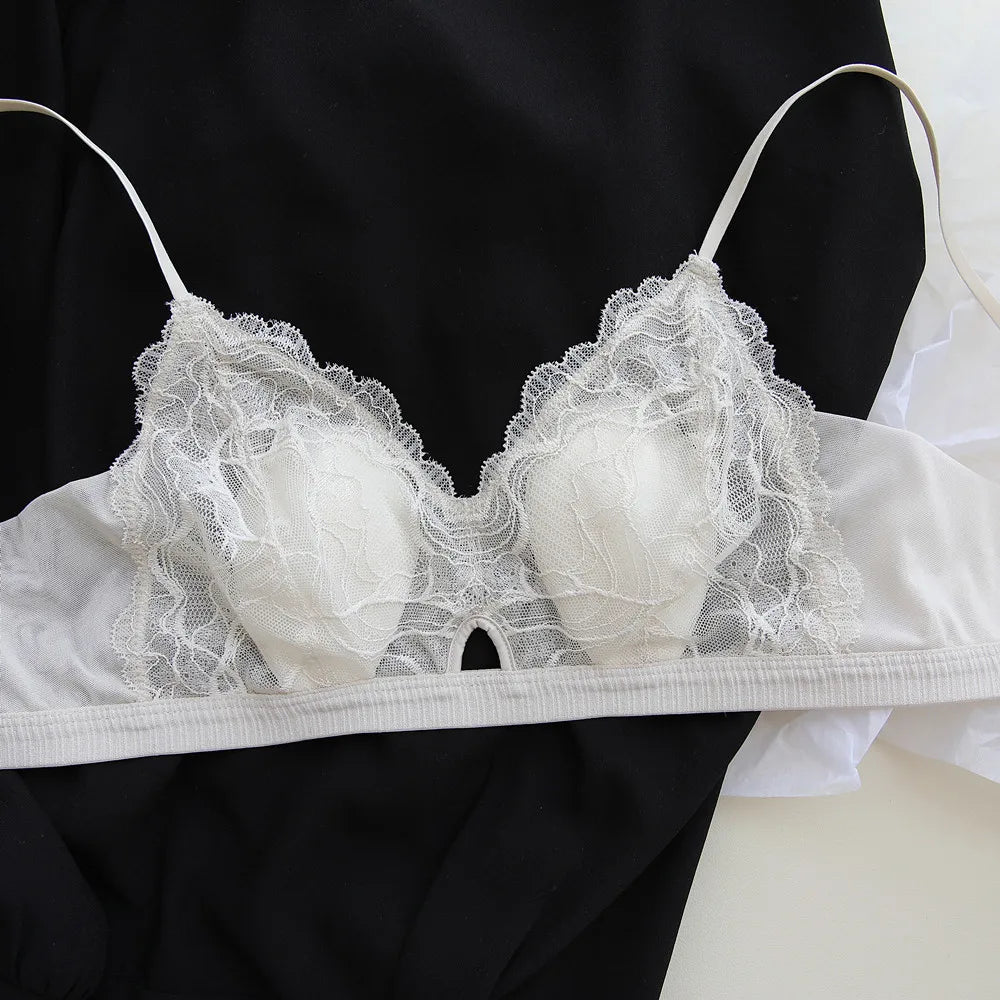 Ultra-Thin Lace Bra with Bunny Ear Cups
