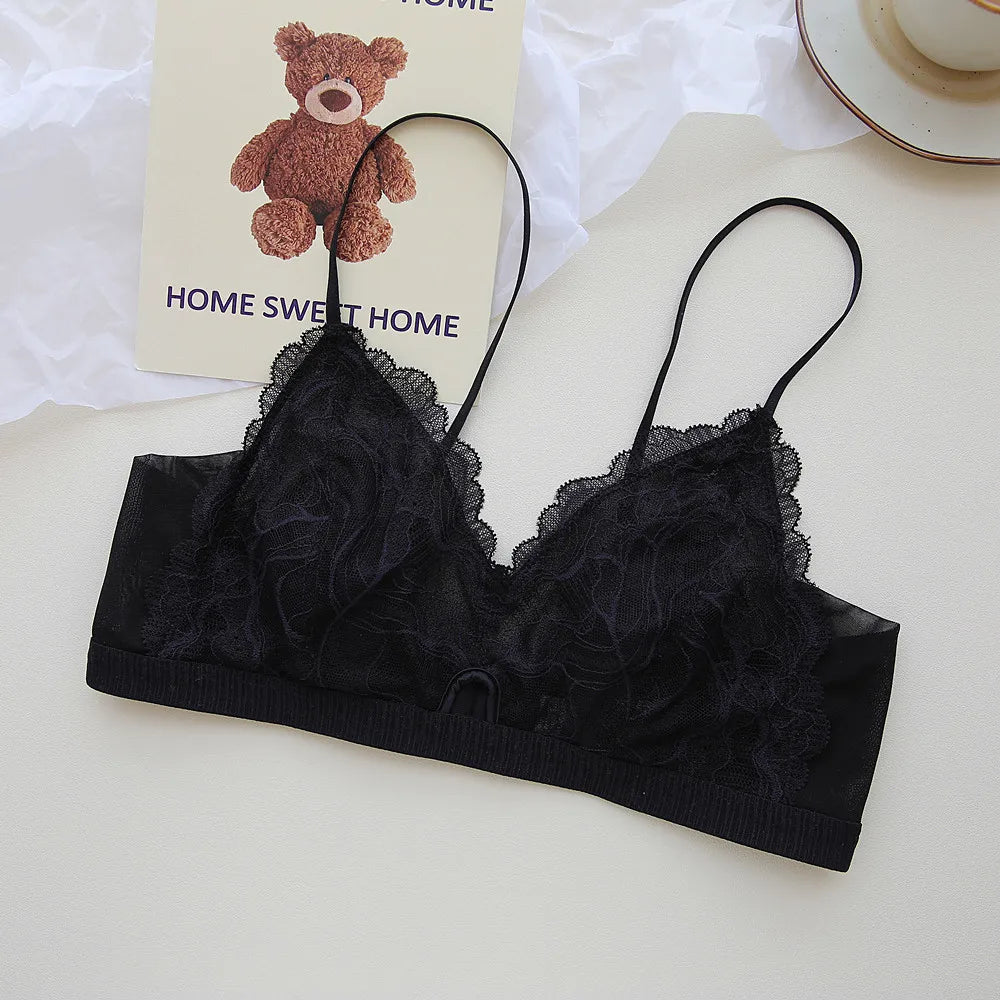 Ultra-Thin Lace Bra with Bunny Ear Cups
