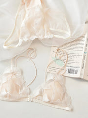 Ultra-thin Wire-Free Bra Sexy Sheer Lace Backless Triangular Cup Lingerie Set