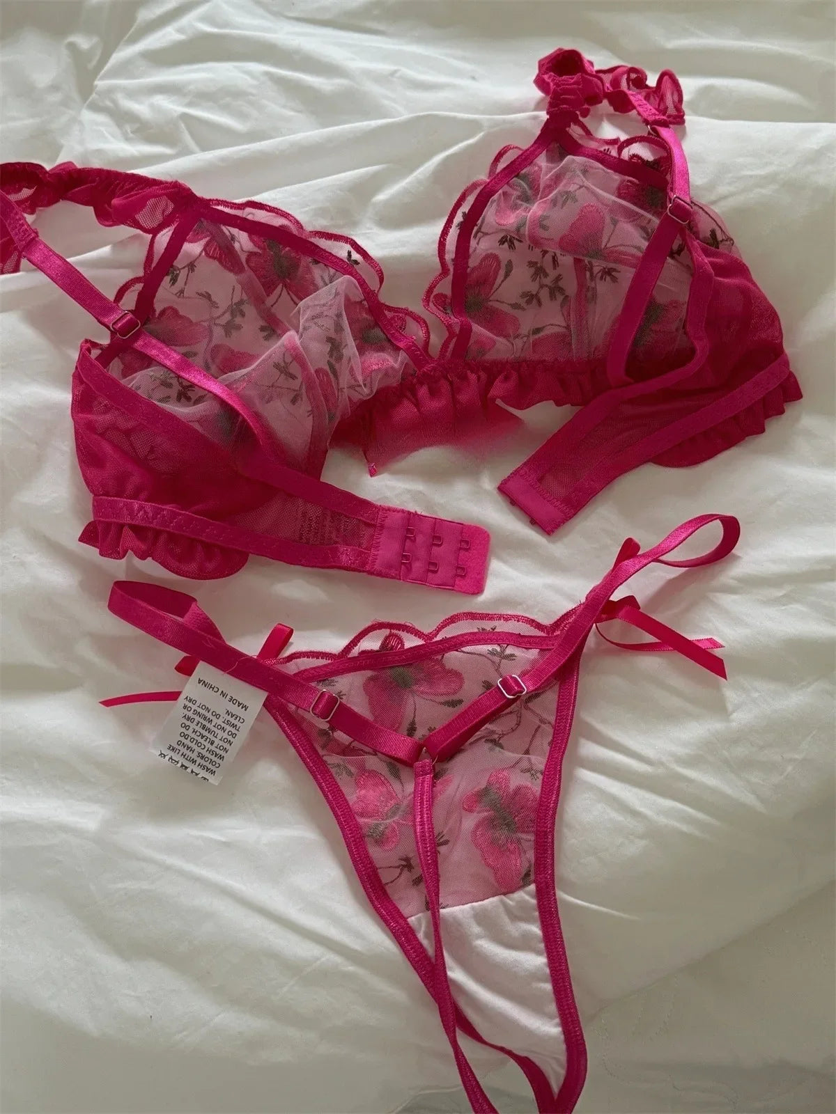 Vintage Flower Embroidery Underwear