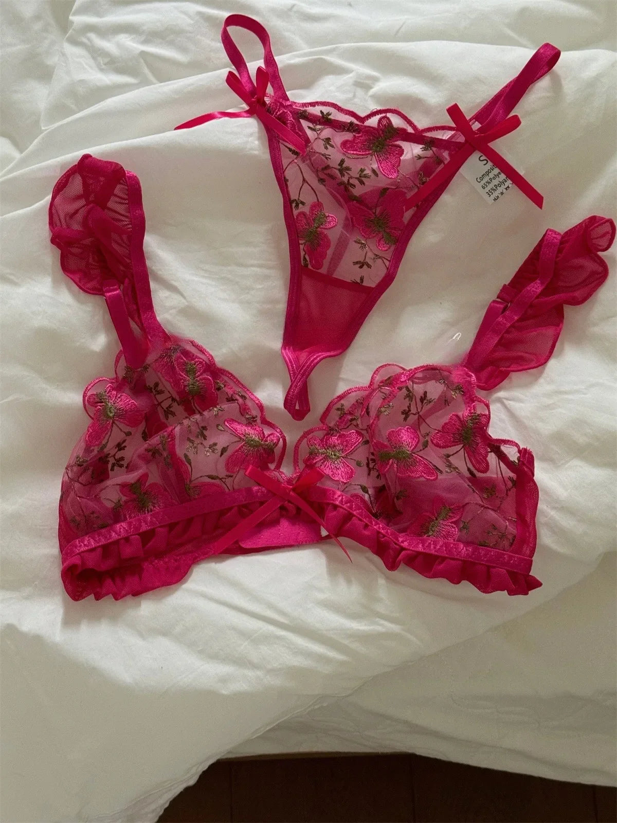 Vintage Flower Embroidery Underwear