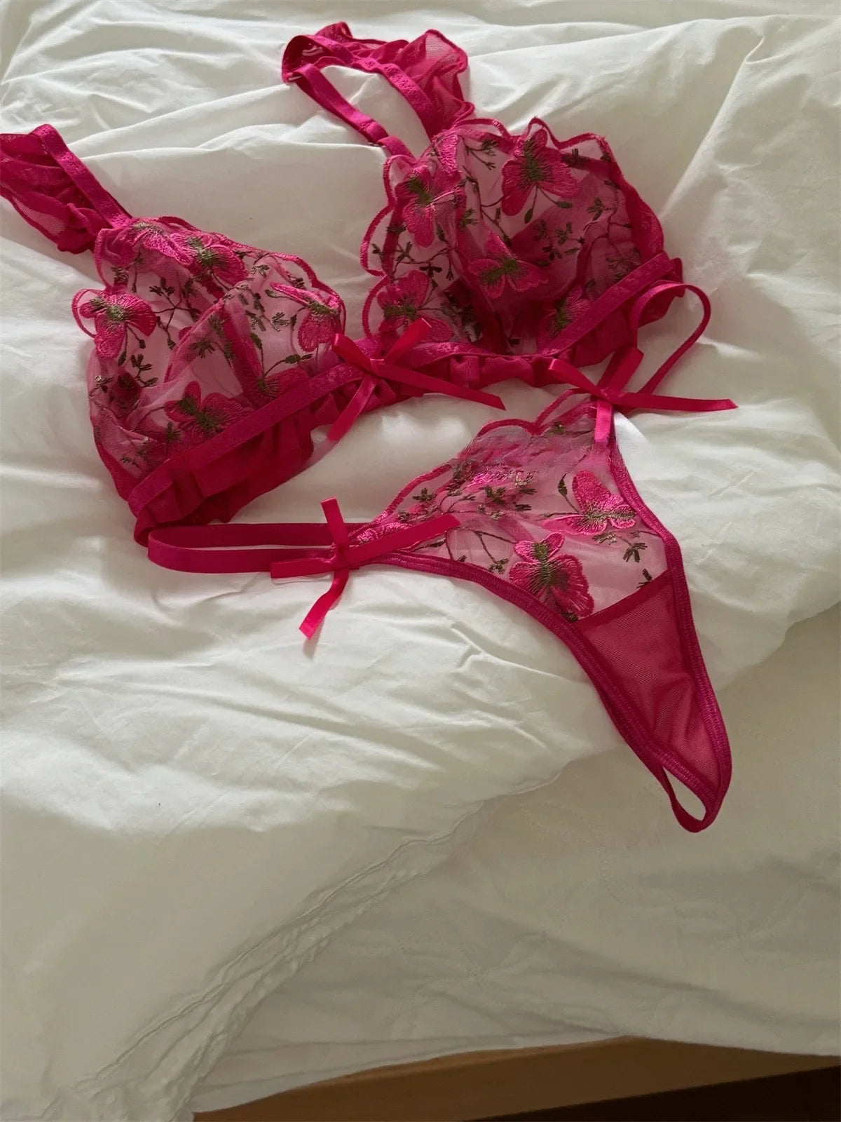 Vintage Flower Embroidery Underwear