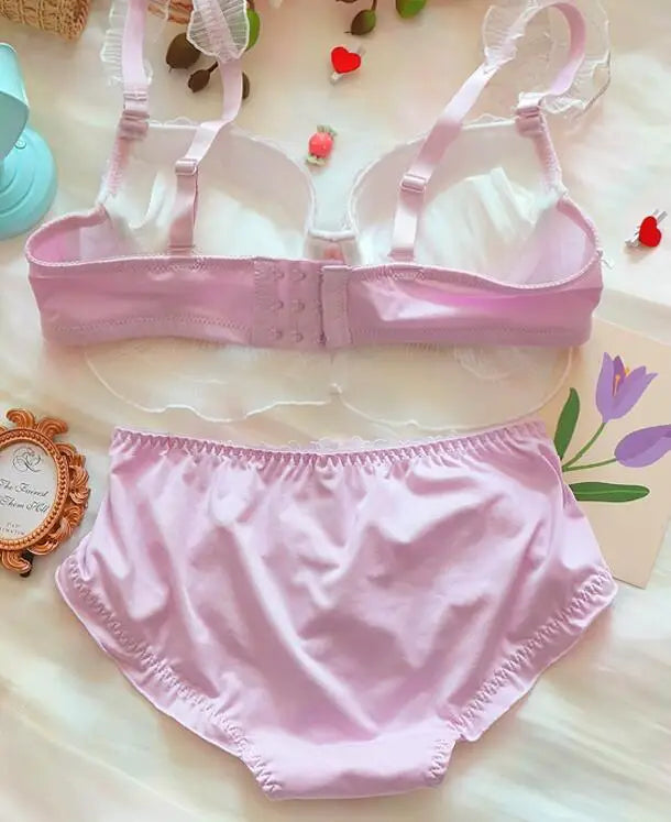 Violet fairy style lingerie high color embroidery Underwear