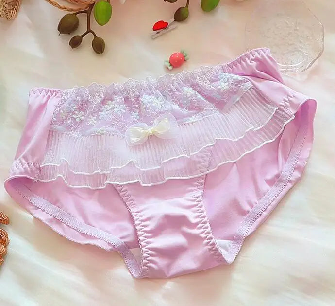 Violet fairy style lingerie high color embroidery Underwear