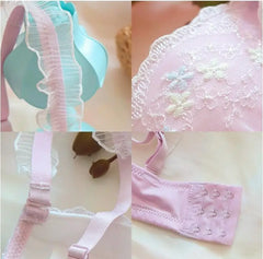 Violet fairy style lingerie high color embroidery Underwear